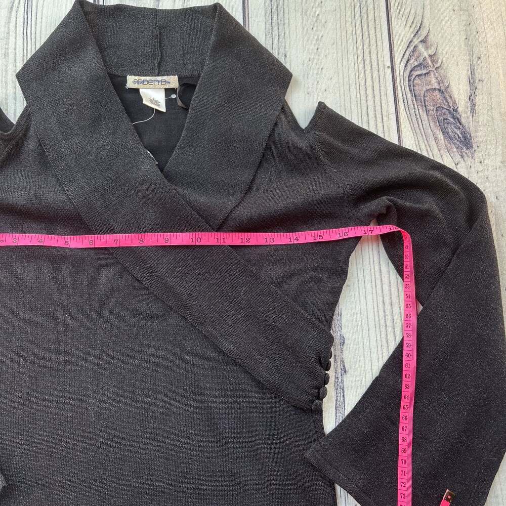 Arden B Sweater Dress Size S Black Cowl Neck Long Bell Sleeves Y2K - Picture 4 of 9